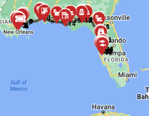 Family Motorhome trip plan from New Orleans to Tampa